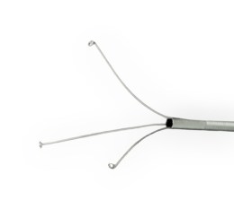 Дистальний кінець ендоскопічних захоплюючих щипців з трьома відкритими зубцями