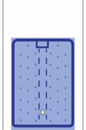 Схематичне зображення зігрівальної ковдри Lifotronic з перфорацією для рівномірного розподілу повітряних потоків та вхідним портом для шланга нагнітача