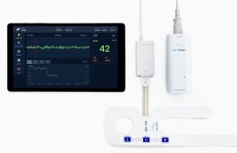 Планшет із запущеним додатком VET CAI, що відображає індекс глибини анестезії, якість сигналу та графік ЕЕГ